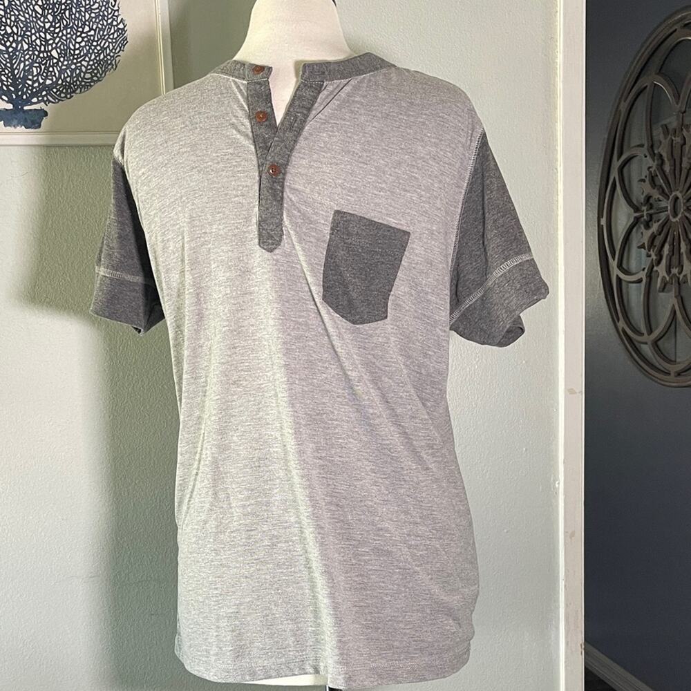 Jared Lang Two-Tone Gray Henley Shirt